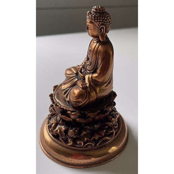 Bronze Buddha Statue Meditation 5 Inch 1995 - Picture 4 of 7